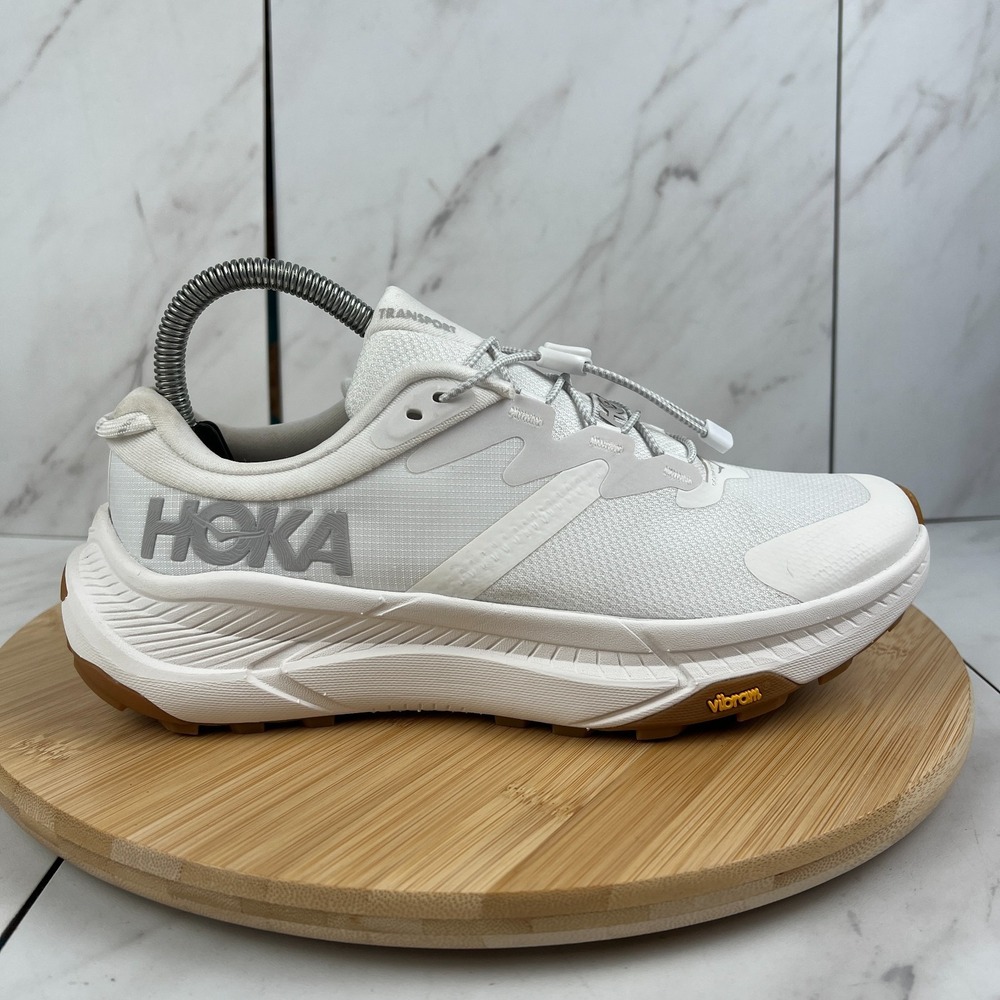Hoka One Transport Womens Size 7.5 B White Running Trail Shoes 1123154 WWH